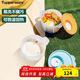 特百惠（Tupperware）微波460ml*2可加熱水晶湯碗水果碗 學(xué)生上班族便攜飯盒 藍+橙色