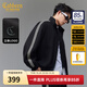 卡賓（CABBEEN）【復(fù)古織帶】卡賓立領(lǐng)夾克男裝2025秋新款美式休閑運(yùn)動風(fēng)拉鏈外套 煤黑色01 M /170/48