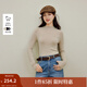 茵曼（INMAN）2025秋冬女裝新款一體半高領(lǐng)可機洗羊毛衫針織毛衣打底衫 燕麥色 M