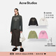 Acne Studios【預(yù)售】 男女同款 做舊1996印花寬松落肩長袖T恤上衣CL0197 淡黑色 S -女 / XS-男