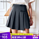 Olrain歐芮兒灰色半身裙女夏季高腰不規則設計感學(xué)院風(fēng)裙子 灰色 155/64A/S