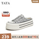 他她（TATA）厚底包頭拖鞋女鞋亮片松糕后空穆勒鞋秋新款DWGP2BH4 銀色（拖鞋款） 38