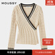 moussy 新品高知淡人風(fēng)淑女隨性V領(lǐng)針織衫010HAS70-2981 011米白色 均碼 00020/F