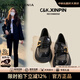 CAMILA KSENIA小皮鞋女2025新款夏季一腳蹬英倫風(fēng)平底百搭休閑樂(lè )福鞋子厚底 黑色 37