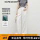 紅袖天絲棉休閑褲2025夏季新款女裝氣質(zhì)壓褶顯瘦質(zhì)感寬松百搭闊腿長(cháng)褲 本白001 M