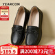 意爾康平跟中老年人媽媽鞋軟底一腳蹬婆婆鞋女 29674W 黑色 37