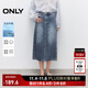 ONLY2025夏季新款水洗磨白高腰顯瘦牛仔中長(cháng)款半身裙女|125237008 J34 390洗水牛仔藍 S