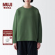 無(wú)印良品（MUJI）Labo 男女通用 雙層編織毛圈套頭衫 男式女式無(wú)性別衛衣 BF197A3A 卡其綠 M(170/88A)