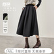 對白優(yōu)雅赫本風(fēng)半身裙女春裝新款2025年黑色流行傘裙氣質(zhì)通勤裙子 黑色 M