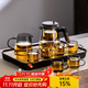 憶壺茶（YIHUTEA） 高檔整套茶具玻璃家用功夫茶具套裝含茶盤飄逸壺泡茶壺茶水分離 900ML飄逸壺+6杯+公杯+茶盤