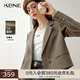 KBNE2024新款休閑咖啡色長(cháng)袖西裝外套女時(shí)尚洋氣時(shí)髦直筒寬松春秋 咖啡色 S