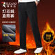 啄木鳥(niǎo)（TUCANO）休閑褲男冬季加絨加厚保暖棉褲子男士寬松直筒中老年燈芯絨長(cháng)褲