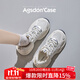 奧古獅登（Agsdon）老爹鞋女秋季新款水鉆網(wǎng)面透氣跑步鞋厚底運動(dòng)鞋 W251233 米色 38