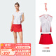 川崎（KAWASAKI）羽毛球服套裝敦煌聯(lián)名飛天系列男女短袖T恤大賽網(wǎng)球訓練速干衣服 【套裝】女款朱砂紅 L