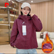 皮爾卡丹（pierre cardin）秋冬外套加棉加厚沖·鋒衣夾克女二棉寬松休閑防風(fēng)防水雙拉鏈棉衣 酒紅色 M 80-105斤