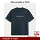 Abercrombie & Fitch男裝25秋新款美式復古棉質(zhì)寬松字母LOGO圓領(lǐng)短袖T恤175-5430 藏青色 M (180/100A)