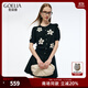 歌莉婭針織開(kāi)衫女穿搭2025新款獨特提花短袖T恤上衣1E6R6J300 00B黑色 L
