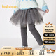 巴拉巴拉童裝女童打底褲加絨兒童褲子網(wǎng)紗小童寶寶潮柔彈時(shí)尚甜美 冷灰20502 120