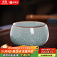 金鑲玉仿宋汝窯茶杯家用可養開(kāi)片陶瓷品茗杯功夫茶具110ml禮盒裝