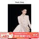 Mandy Zhang財(cái)閥千金重工鉆扣花紗小香風(fēng)外套春氣質(zhì)粉色短外套 櫻花粉-短外套 S