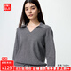優(yōu)衣庫女裝可機洗羅紋半開(kāi)領(lǐng)針織衫/毛衣25秋冬新款480414 08 深灰色 M