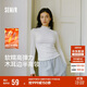 森馬（Semir）長(cháng)袖T恤女半高領(lǐng)緊身冬季2025發(fā)熱抓絨木耳邊打底衫109725101013