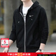 耐克（NIKE）連帽外套男裝上衣 25秋季新款運動(dòng)服防風(fēng)衣毛圈保暖針織夾克外套  黑色/毛圈保暖/刺繡logo 主推款 2XL (185/100A)