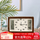 漢時(shí)（Hense）創(chuàng  )意復古臺鐘萬(wàn)年歷桌面時(shí)鐘客廳座鐘電視柜坐鐘擺件家用鐘表HD76 胡桃木+石英機芯(23*34)cm