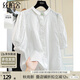 絲柏舍刺繡襯衫2025夏裝新款女裝翻領(lǐng)寬松五分袖氣質(zhì)休閑襯衣