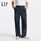 蓋璞（GAP）男裝秋季經(jīng)典款純棉中腰無(wú)彈寬松直筒牛仔褲休閑長(cháng)褲791836