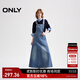 ONLY2025夏季新款復(fù)古做舊可調(diào)節(jié)背帶裙長裙連衣裙女|125142044 J34 390洗水牛仔藍 M