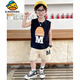 G.duck男童無(wú)袖套裝夏季新款運動(dòng)帥氣兒童背心休閑短褲兩件套休閑童裝 黑色 110 cm