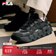 FILA 斐樂官方男鞋CROISSANT摩登運動鞋可頌鞋老爹鞋 黑/影黑灰-BC 42