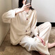 另約德絨睡衣女春秋款長(cháng)袖簡(jiǎn)約時(shí)尚2026新款薄絨少女生大碼冬天家居服 9917MI 米黃色 L