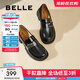 百麗（Belle）時(shí)尚飾扣樂(lè )福鞋女平跟通勤單鞋B7X1DAA5 黑色 37 (235mm)