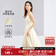 尚都比拉優(yōu)雅連衣裙女夏天時(shí)尚通勤風(fēng)收腰小個(gè)子中長(cháng)款A字背帶裙 杏色 S