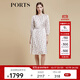 PORTS寶姿商場同款早春新品女裝交織光影印花連衣裙LD8D050PPT017 亞麻淺金印花 L (8)