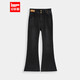 IEF/愛(ài)依服2025秋冬新款韓版時(shí)尚通勤氣質(zhì)修身顯瘦薄絨牛仔喇叭褲