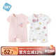 舒貝怡2件裝嬰兒衣服夏季薄款新生兒連體衣短袖哈衣兒童爬服粉色80CM