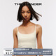 The Blender25秋純色打底吊帶無(wú)縫針織固定薄胸墊羅紋舒適顯瘦內搭女上衣背心 奶油白 S