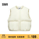 森馬（Semir）羽絨馬甲女純色收腰圓領(lǐng)疊穿2025冬oversize花苞外套109725103001