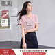 香影蝴蝶印花t恤女短袖2025夏季新款超好看亮鉆圓領(lǐng)粉色減齡上衣 粉色 XL 170/92A/125-140斤