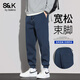 班尼路（Baleno）S&K男士休閑褲2025新款秋季束腳潮牌運動(dòng)高端衛褲百搭褲子男 藏青 XL