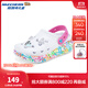 Skechers斯凱奇女童鞋親子鞋運動(dòng)鞋夏季洞洞鞋柔軟網(wǎng)面防撞鞋頭314093L 白色/多彩色/WMLT 37