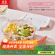 滿(mǎn)朝佳三麗鷗玻璃飯盒微波爐加熱保鮮碗上班族兩分隔便當盒凱蒂貓1000ML