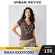 UR【鐘楚曦聯(lián)名款】2025秋季新款女裝民族風(fēng)修身T恤UYL450232 淺紅棕 M