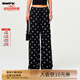 SMFK黑花園闊腿運(yùn)動(dòng)褲寬松顯瘦長(zhǎng)褲春夏休閑褲 黑花園P0009BG 黑花園 XS