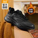 361°男鞋運動(dòng)鞋2025冬季新款加絨黑色棉鞋休閑鞋輕便防水皮面跑步鞋子 曜石黑 43
