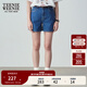 Teenie Weenie小熊女裝夏季簡(jiǎn)約時(shí)尚牛仔短褲時(shí)尚高腰褲子女韓版 深藍色 M (165)