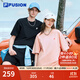 FILA FUSION斐樂(lè )潮牌情侶款男士女士針織短袖衫2025春新品舒適寬松T恤 正黑色-BK 2XL